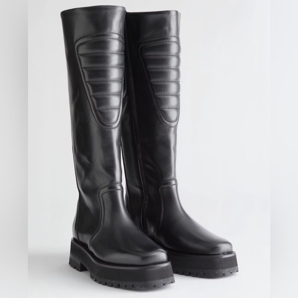 & Other Stories Black Leather Boots